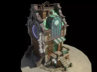 Next generation neon lights for building houses Low-poly 3D model