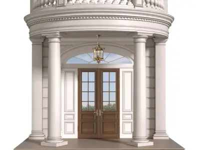 Main Entrance to the house Classic Porch balcony 3D model