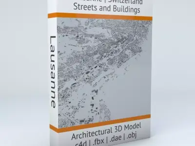 Lausanne Streets and Buildings 3D model