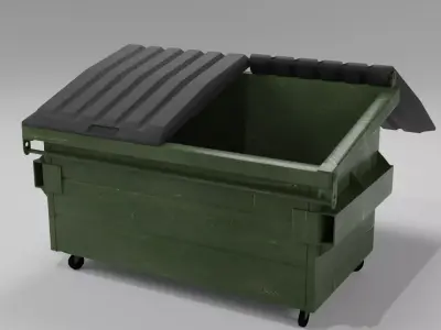 Dumpster garbage bin on wheels 3D model