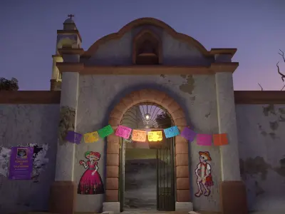 Day of the Dead Graveyard Low-poly 3D model