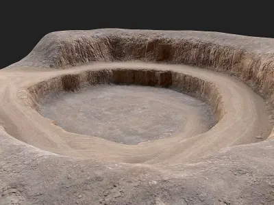 Open Pit Mine Opening 3  Low-poly 3D model