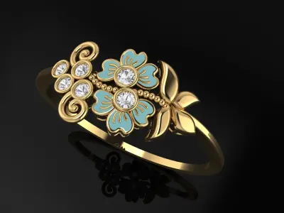 Finger ring collection Valentine gift 3D print model