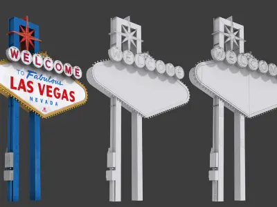 Las Vegas Sign Low-poly 3D model