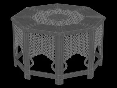 Moroccan table and lantern 3D model