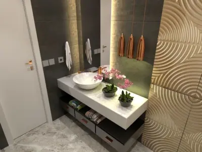 moderne small bathroom 3D model
