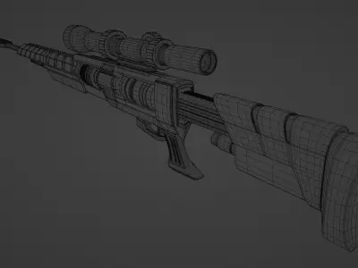 scifi SNlPER Low-poly 3D model
