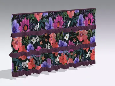 Curtain Low-poly 3D model