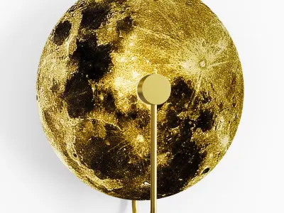 ASTRONOMY gold wall light with moon 3D model