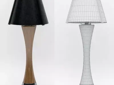 torchiere 2 table lamp with shade Free 3D model