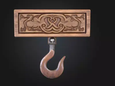 Medieval Sack Hanger Low-poly 3D model