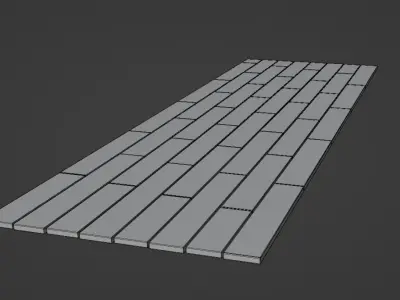 Lowpoly Old woodstrip Parquet Low-poly 3D model
