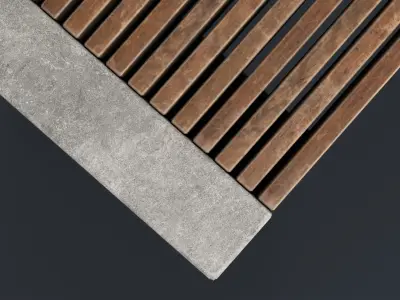 Modern Outdoor Bench 24 PBR Game Ready Low-poly 3D model