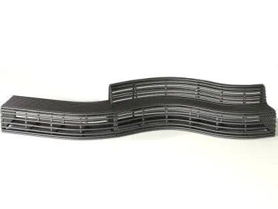 bench wavy Low-poly 3D model