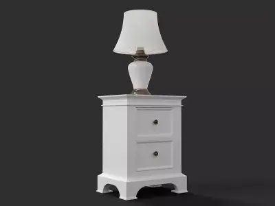 Bedside lamp and bedside table 3D model