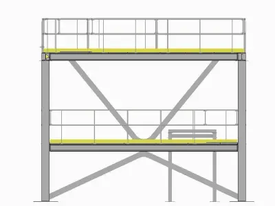 Steel machine platform 3D model