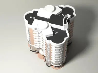 10 Storey Apartment Building 3D model 3D model