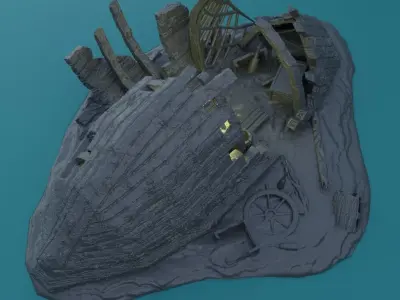 Shipwreck Burrow Tabletop Terrain 28 MM 3D print model