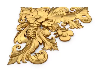 Classic carved corner decor ornament cnc 3d printing stl 08 3D print model purchase