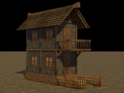 Extensive Low Poly Medieval House Models for Game Designers Low-poly 3D model