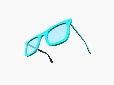Sunglass E06 Light Blue - Character Design Fashion Low-poly 3D model