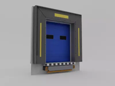 Loading dock door Low-poly 3D model