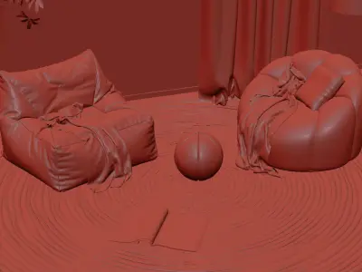 modern sofa chair  3D model