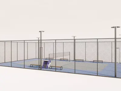 Badminton Court Arena 3D Model Low-poly 3D model