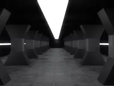 Sci Fi WareHouse 3D model 11
