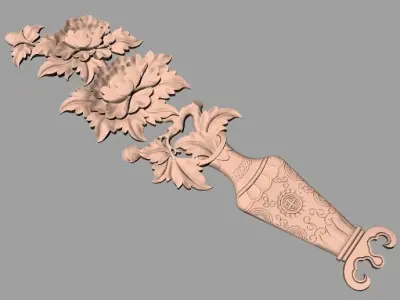 Door  flower vase 3D STL model used for CNC router E039 3D model