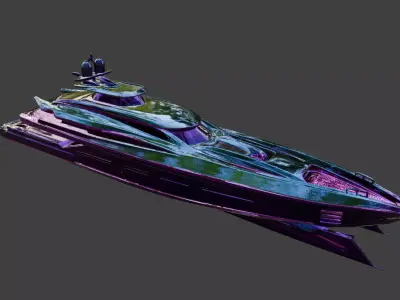 Cyber-Synthetic Infiltrator Stealth Yacht 3D Model 3D model