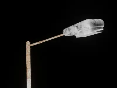 rusted street lamp Low-poly 3D model