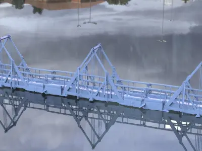 Bridge Thin with chains 3D model