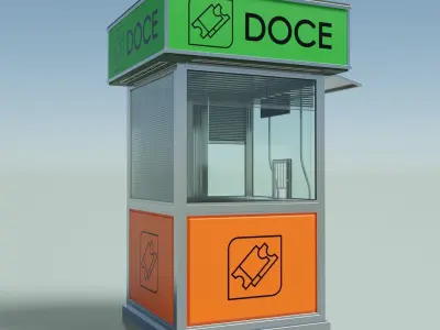 Information or tickets street kiosk 3D model