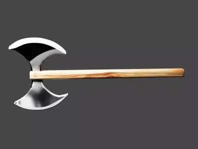 DOUBLE SIDE AXE Low-poly 3D model