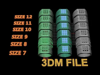 Signet Ring Square Cluster 9 Stone Mix Size 7-12 3D print model