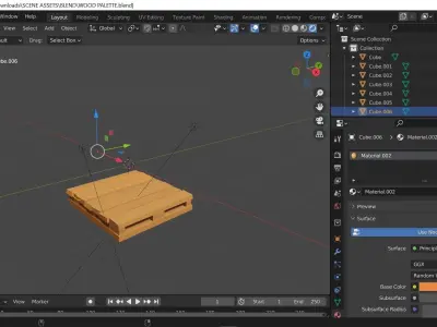Wooden Pallet design  Low-poly 3D model