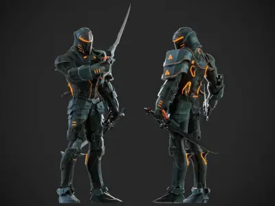 Robot E-One Character Low-poly 3D model