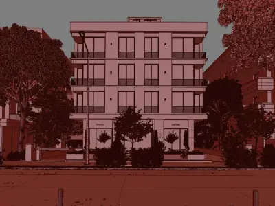 Apartment Exterior Scene 3D model