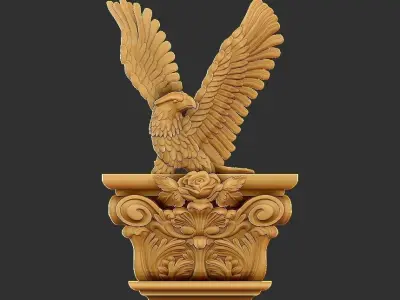 EAGLE CARVED ARCHITUAL ORNAMENT -BASS RELIEF 3D print model