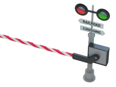 Railway Barrier 3D model