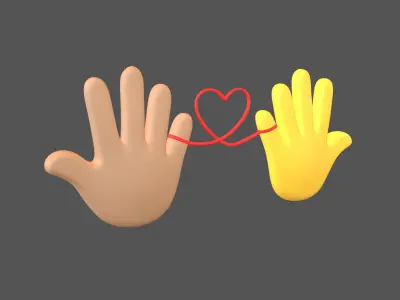 Hand with Red Line Icon v1 022 Low-poly 3D model