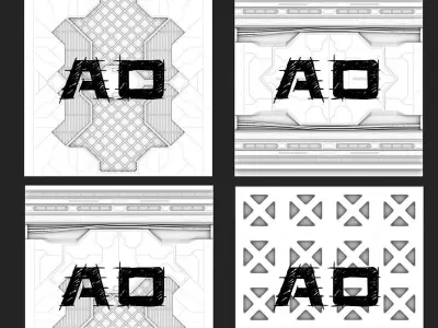 Trim Sheets Sci Fi Low-poly 3D model