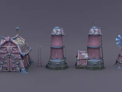 Barn 3D model Low-poly 3D model