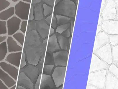 Floor Stone 02 - PBR - 4K - PNG - Seamless Texture