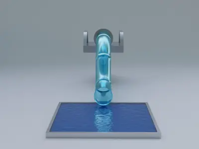 Small blue water slide 3D model 3D model