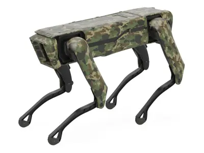 Modern Robot Dog Army Color 3D model