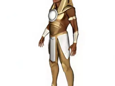 Ancient Egyptian Pharaoh Warrior Golden Armor Low-poly 3D model