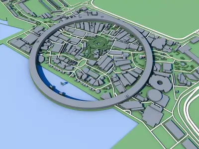 Yumeshima Island Osaka Bay Artificial Island Future Expo Site 3D model