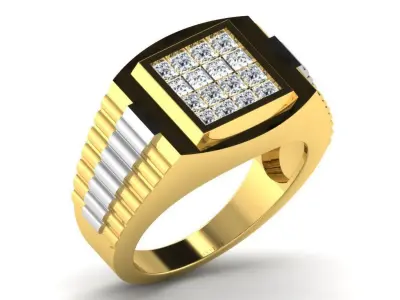 Diamond Ring For Men 3d Print Model 3D print model get